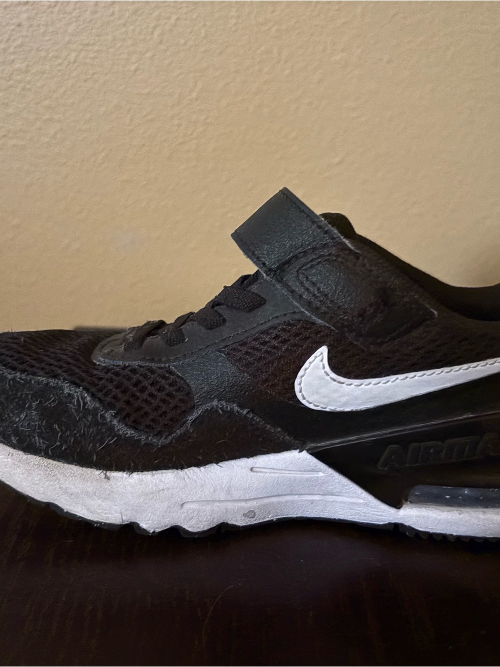 Nike Kids Black and White Hook-and-Loop Sneakers